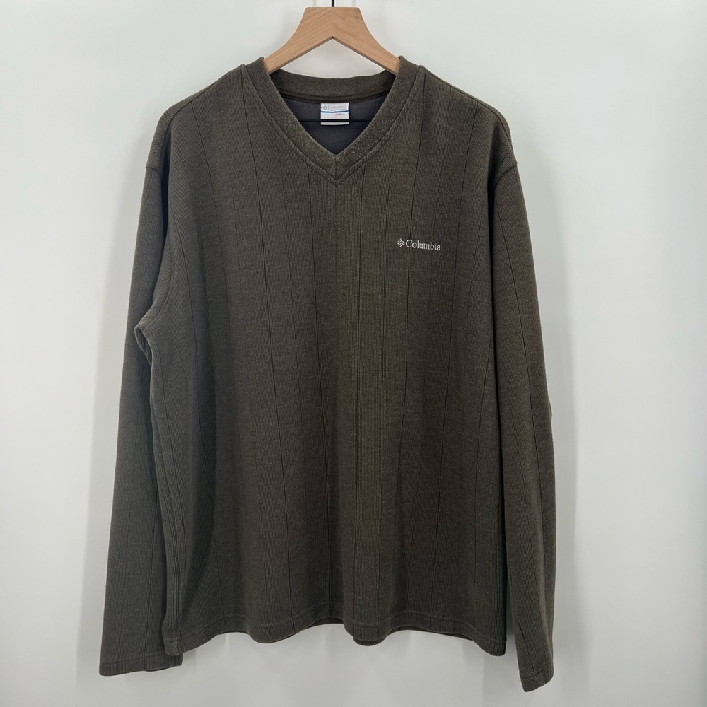 Columbia Mens Brown Sweater V-Neck Long Sleeve Size X-Large